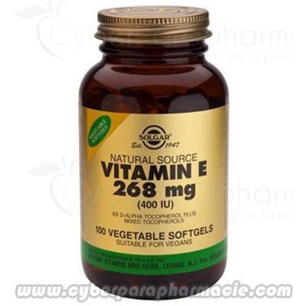 VITAMINE E 268 mg 400 UI 100 Softgels végétales