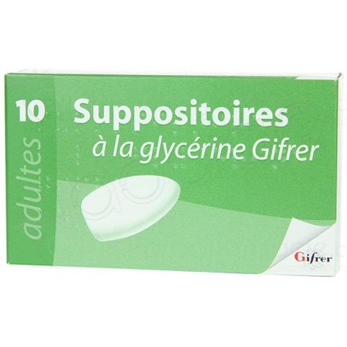 SUPPOSITORIES GLYCERINE ADULT, box of 10 blister