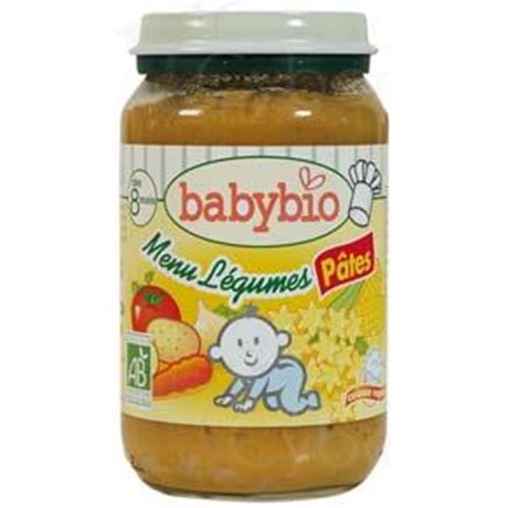 BABYBIO SMALL POTS VEGETABLES, Potty vegetable menu - pasta. - 200 g pot