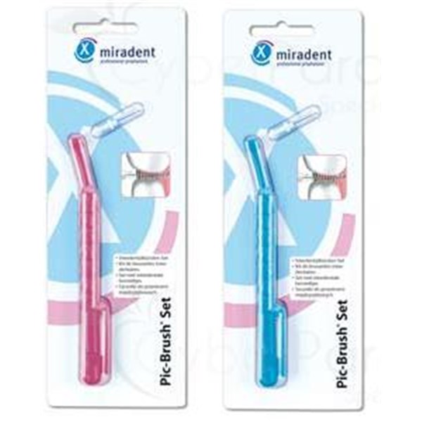 Miradent Pic Brush Set Handle Kit With Interdental Brush Miradent