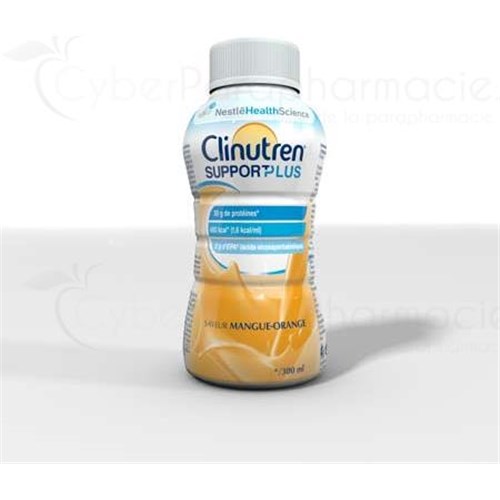 Clinutren SUPPORT PLUS, Dietary food for special medical purposes, orange mango. - 4 x 300 ml