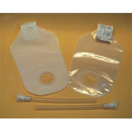 Consecura urostomy, drainable pouch with drain valve system 2 parts transparent. diameter 57 mm (ref. 413135) - bt 30