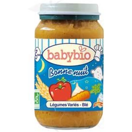 BABYBIO BONNE NUIT PETIT POT, Petit pot légumes variés - blé. - pot 200 g