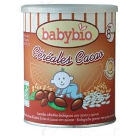 BABYBIO CÉRÉALES CACAO, Céréale infantile instantanée cacao, pour nourrisson 2ème âge. - bt 220 g