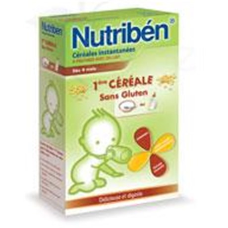 NUTRIBÉN 1ÈRE CÉRÉALE SANS GLUTEN, Céréale infantile instantanée pour nourrisson 2ème âge, sans gluten. - bt 300 g