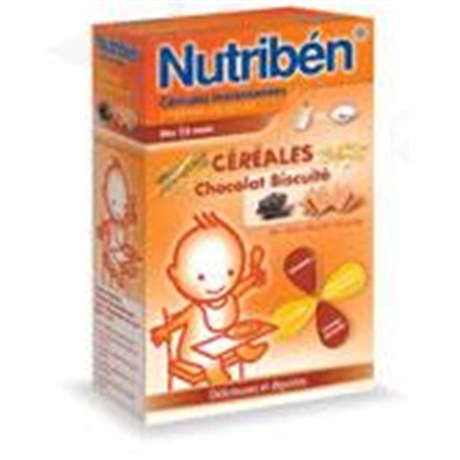 NUTRIBÉN CÉRÉALES INSTANTANÉES CHOCOLAT BISCUITÉ, Céréale infantile instantanée pour nourrisson 2ème âge, chocolat biscuité. - bt 300 g