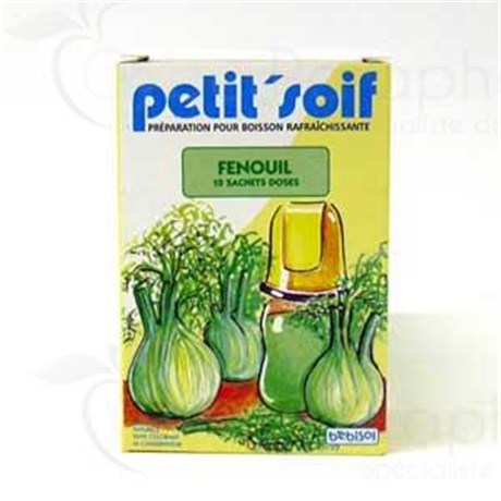 PETIT' SOIF BÉBISOL, Préparation pour boisson diététique rafraîchissante désaltérante, fenouil. - bt 10