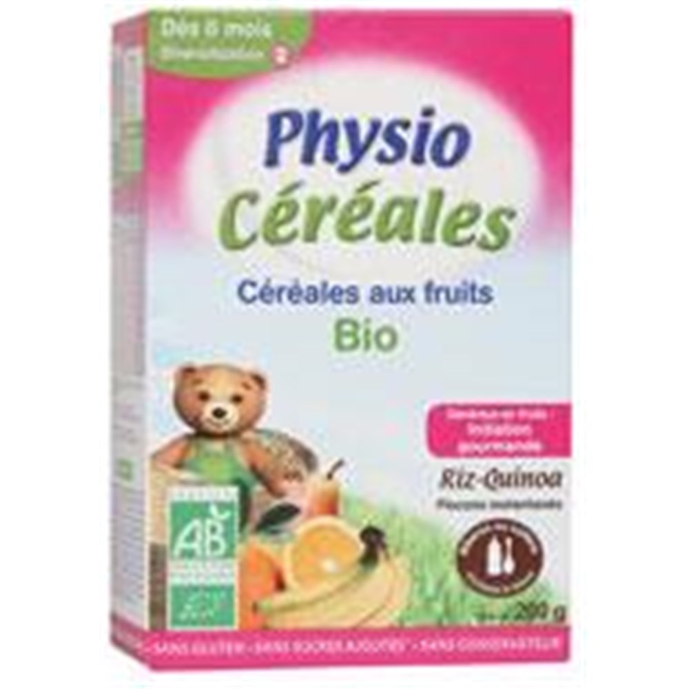 Physio Cereales Bio Fruits Cereale Infantile Instantanee Aux Fruits Pour Nourrisson 2eme Age Bt 0 G