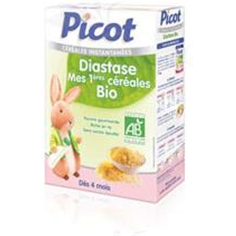 PICOT DIASTASE MES 1ÈRES CÉRÉALES BIO, Céréale infantile instantanée diastasée pour nourrisson 2ème âge. - bt 200 g