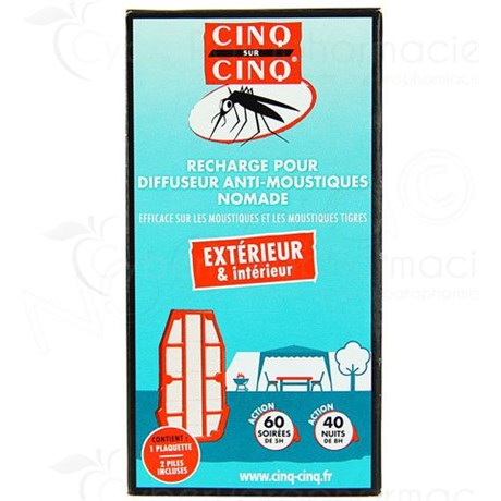 CINQ SUR CINQ, Liquide recharge pour diffuseur électrique antimoustique double usage. - fl 35 ml