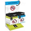 PHARMAVOYAGE BRACELET ANTIINSECTE, Bracelet répulsif antiinsecte 100 % naturel, présentoir. - 6 bleu / gris + 6 prune / vert anis