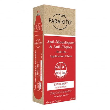 ROLL'ON ANTI MOUSTIQUES ET ANTI TIQUES PROTECTION EXTRA FORTE 20ML PARA KITO