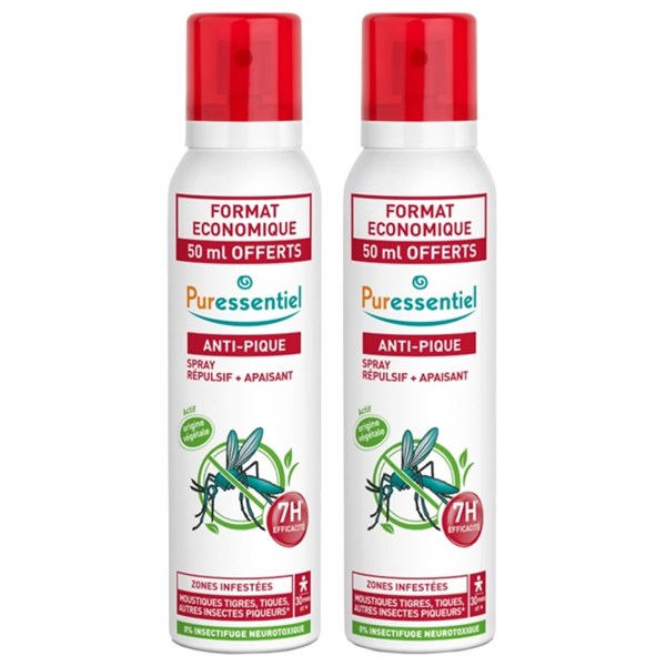 SPRAY REPULSIF ET APAISANT ANTI-MOUSTIQUES 2X200ML ANTI-PIQUE PURESSENTIEL