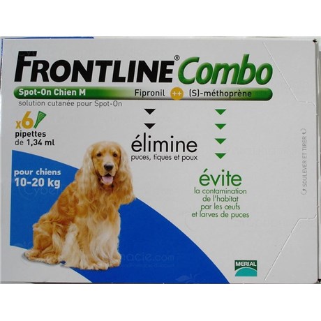 FRONTLINE COMBO CHIEN M 10-20 kg SPOT-ON 6 pipettes