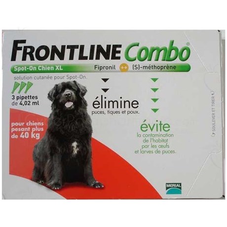 FRONTLINE COMBO CHIEN XL 40-60 kg SPOT-ON 3 pipettes