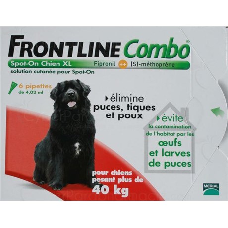 FRONTLINE COMBO CHIEN XL 40-60 kg SPOT-ON 6 pipettes