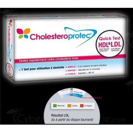 CHOLESTEROPROTEC QUICK TEST HDL ET LDL, Test de détection du cholestérol total dans le sang. - unité