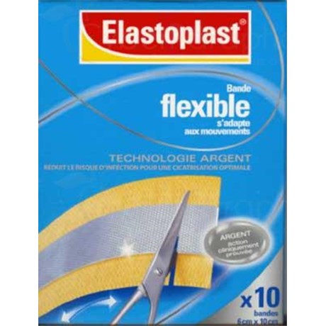 ELASTOPLAST FLEXIBLE, Pansement bande à découper adhésif à l'argent, classique. - bt 10