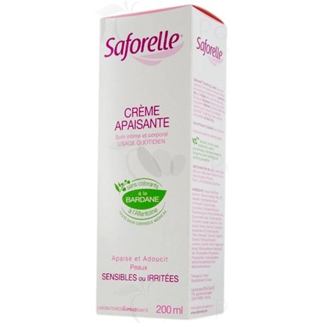 SAFORELLE CREME APAISANTE Crème apaisante à l'extrait de bardane, corps et usage intime 200 ml