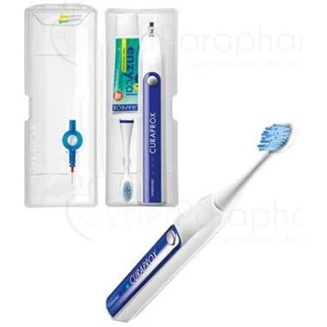 CURAPROX HYDROSONIC DENTAL CARE SET, Set brosse à dents électrique compacte, brossette interdentaire et dentifrice - unité