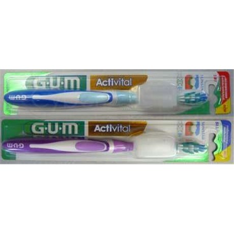 GUM ACTIVITAL, Brosse à dents à tête compacte, avec capuchon de protection. souple (ref. 581) - unité