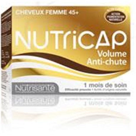 NUTRICAP CHEVEUX FEMME 45+, Capsule rouge + capsule jaune, complément alimentaire antichute. - bt 56 (28 + 28)