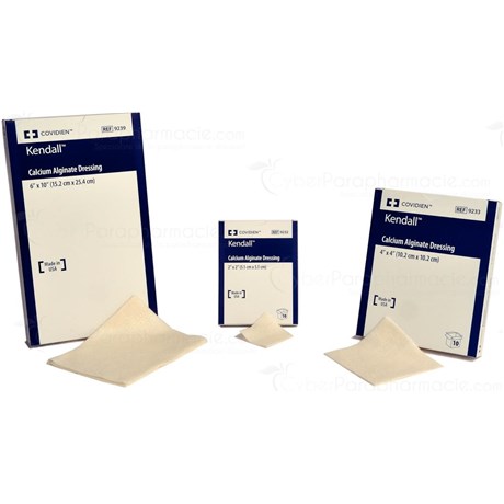 KENDALL 5cmx5cm Pansement d'alginate absorbant, stérile - boite de 10