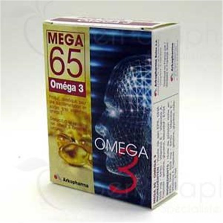 MEGA OMEGA 3 65 Capsule dietary supplement enriched with Omega 3 EFAs -. Bt 90