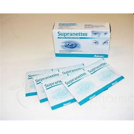 Supranettes, compress impregnated cleansing the eyes. - Bt 20