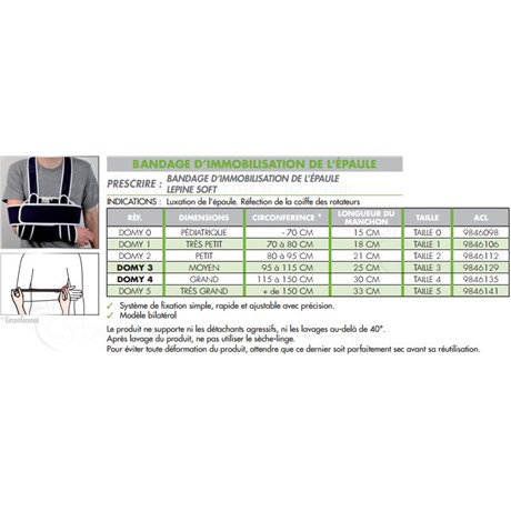 BANDAGE D’IMMOBILISATION DE L’ÉPAULE