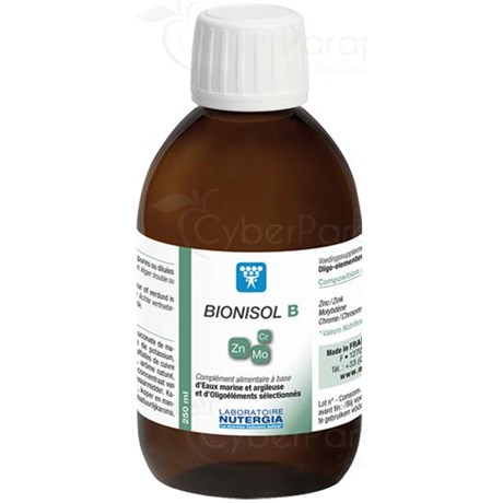 BIONISOL B, Solution buvable, complément alimentaire riche en oligoéléments. - fl 250 ml