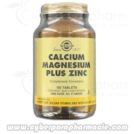 CALCIUM MAGNESIUM PLUS ZINC 100 comprimés