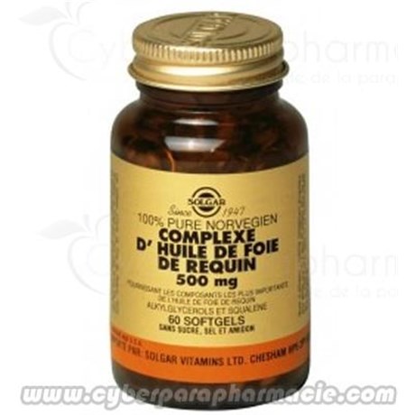 HUILE DE FOIE DE REQUIN 500 mg 60 Softgels