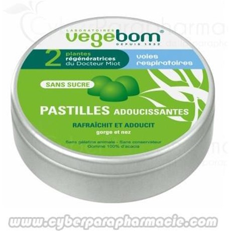 VEGEBOM Pastilles adoucissante aux plantes 50g