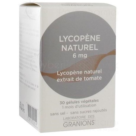 GRANIONS LYCOPÈNE NATUREL, Gélule végétale, complément alimentaire à visée urinaire. - bt 30
