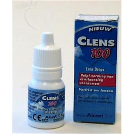 CLENS 100, moisturizing and lubricating ophthalmic solution for contact lenses. - 10 fl oz