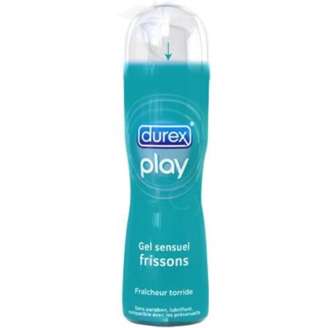 DUREX PLAY GEL EFFET FRISSON, Gel lubrifiant à effet frisson pour usage intime 50 ml