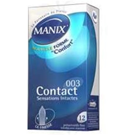 MANIX CONTACT 003, Préservatif lubrifié au silicone, avec réservoir, fin. (ref. MC24) - bt 24