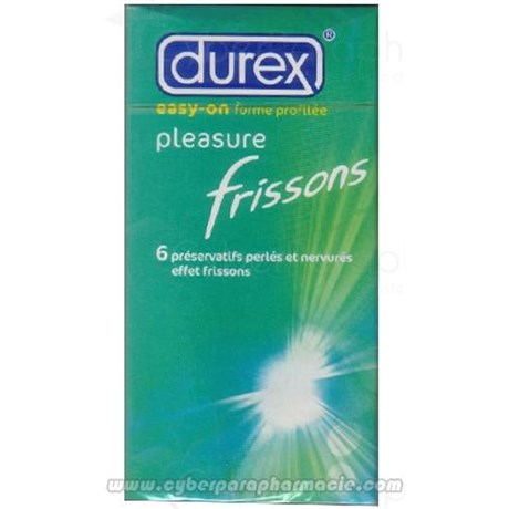 PLEASURE FRISSON 6 Préservatifs perlés et nervurés effet f
