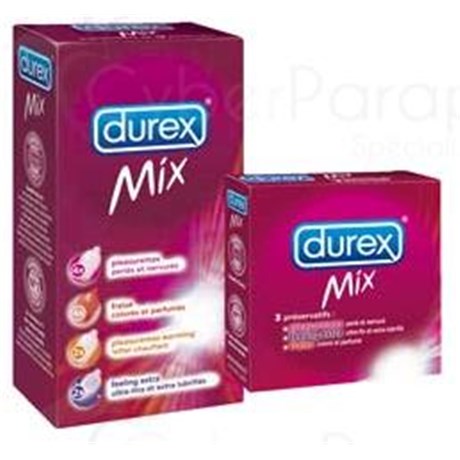 DUREX MIX assorted condoms, with reservoir, lubricated pocket format x3