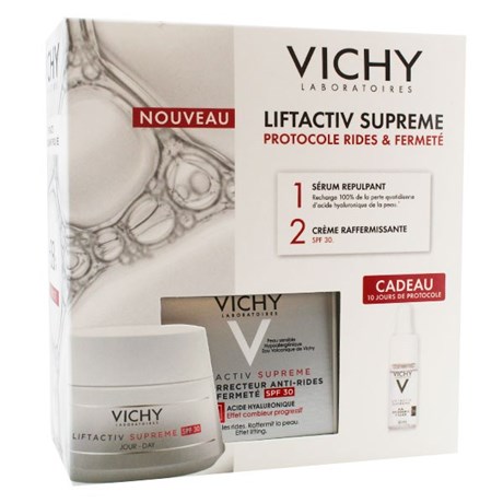 BOX FIRMING DAY CREAM SPF30 50ML AND HA FILLER SERUM 10ML FREE LIFTACTIV SUPREME VICHY