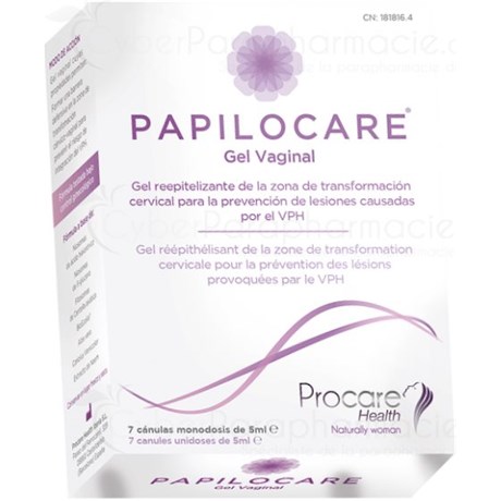 PAPILOCARE vaginal gel, 7 cannulas of 5ml