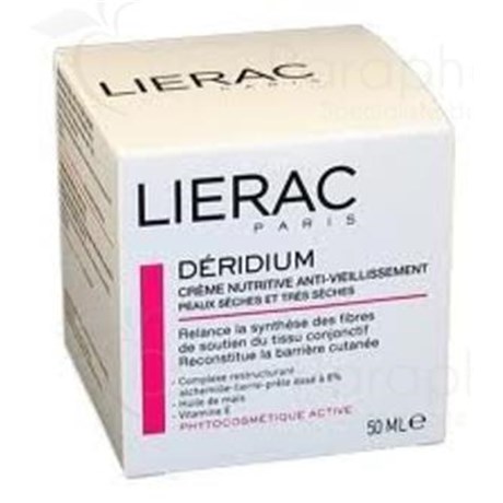 DÉRIDIUM VISAGE, Crème de soin antiride haute hydratation, peaux normales. - pot 50 ml