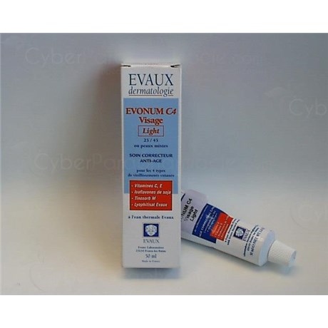 EVONUM C4 VISAGE, Soin correcteur antiâge à l'eau thermale d'Evaux. - tube 50 ml