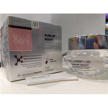 IALUGEN ADVANCE Sublim'Night, crème masque revitalisante avec applicateur, pot 50ml