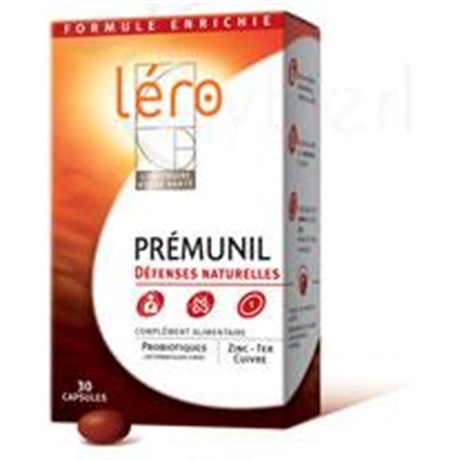 LÉRO PRÉMUNIL, Capsule, complément nutritionnel à base de probiotiques, minéraux et vitamines. - bt 90