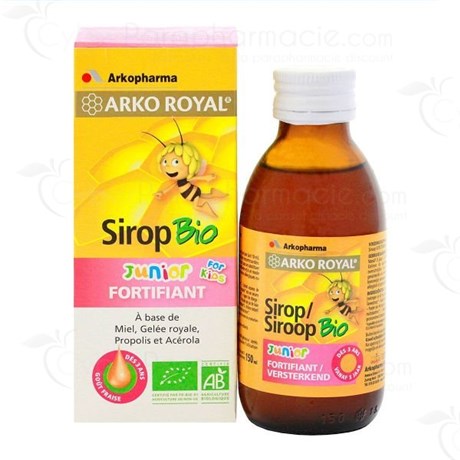 Sirop fortifiant junior BIO à base de gelée royale, flacon 140 ml