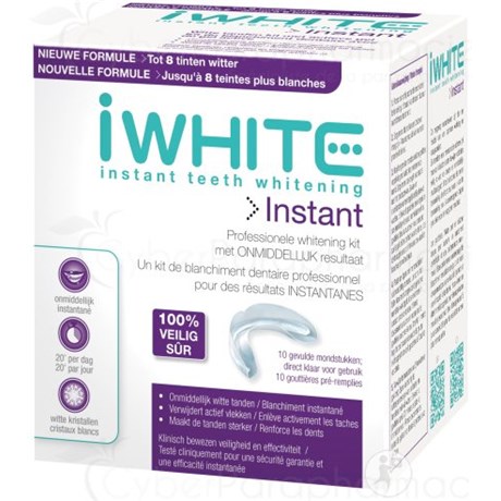 iWhite Instant teeth whitening 10 gouttières préremplies