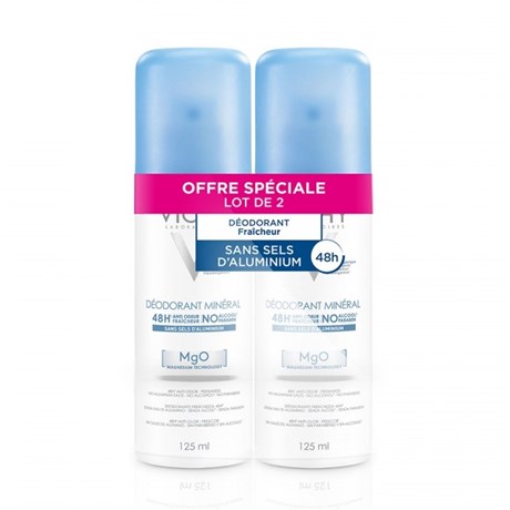 VICHY DEODORANT MINERAL 48H PEAUX SENSIBLES 2X125ML