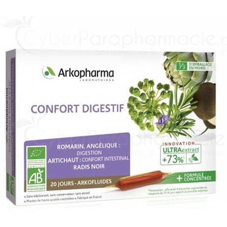 ARKOFLUIDES DETOXIFIANT CONFORT DIGESTIF Ampoule, complément alimentaire . - bt 20
